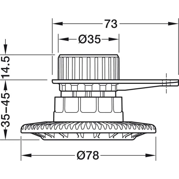 Screw-in glide, with mounting plate, for Häfele AXILO® 78 plinth system