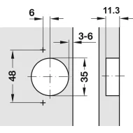 Concealed hinge, Häfele Metalla SM Combi 110°, full overlay mounting
