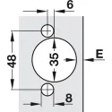 Concealed hinge, Häfele Metalla SM Combi, 110°, half overlay mounting/twin mounting