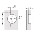 Concealed hinge, Metalla SM Kombi 110°, inset mounting