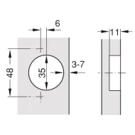 Concealed hinge, Metalla SM Kombi 110°, inset mounting