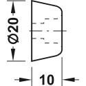 Wall mounted door stop, for screw fixing, rubber