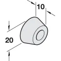 Buffer, for screw fixing, rubber