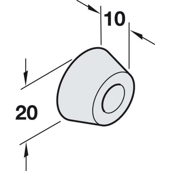 Buffer, for screw fixing, rubber
