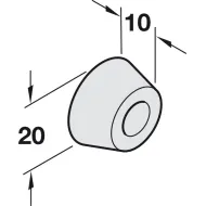 Buffer, for screw fixing, rubber