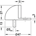 Atramėlė durims grindinė Ø45mm, H26mm, poliruotas žalvaris E