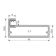 Frame profile 13, L3500mm, aluminium anodized