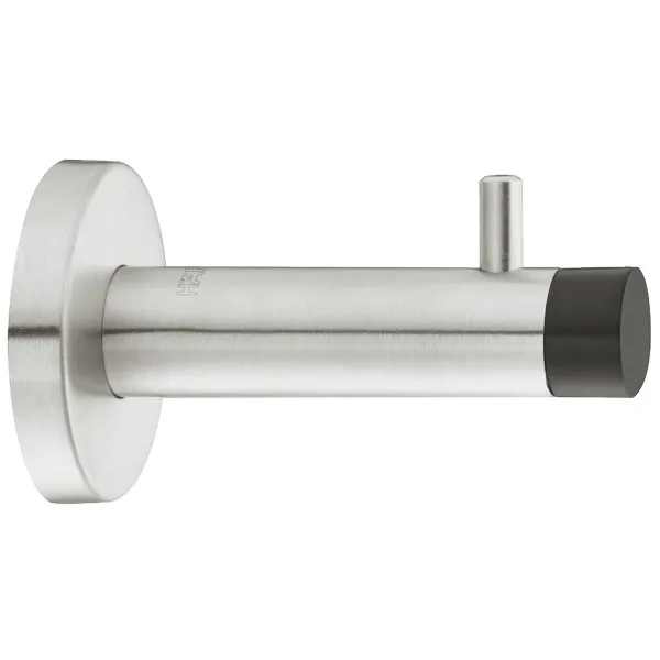 Wall mounted door stop, with wardrobe hook, for screw fixing, Startec