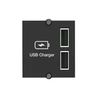 Dangtelis CM tuščiam moduliui su dvigubu USB-A 2.0 krovikliu, juodas, laidas L200mm, su GST18 kištuku