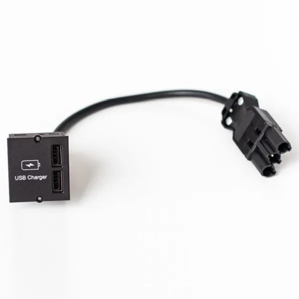 Dangtelis CM tuščiam moduliui su dvigubu USB-A 2.0 krovikliu, juodas, laidas L200mm, su GST18 kištuku