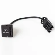 Dangtelis CM tuščiam moduliui su dvigubu USB-A 2.0 krovikliu, juodas, laidas L200mm, su GST18 kištuku