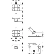 Flap stay with braking mechanism, Star Stop, adjustable braking effect