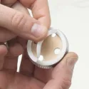 Floor mounted door stops, zinc alloy, for glue fixing