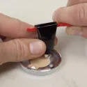 Floor mounted door stops, zinc alloy, for glue fixing