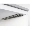 Flap stay, with pull cable, for flaps made from wood and with aluminium frame, with adjustable braki