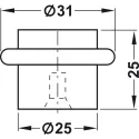 Floor mounted door stops, stainless steel/brass, for screw fixing, Startec