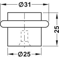 Floor mounted door stops, stainless steel/brass, for screw fixing, Startec