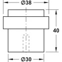 Atramėlė durims Ø30mm, H40mm, nerūdijančio plieno spalva,