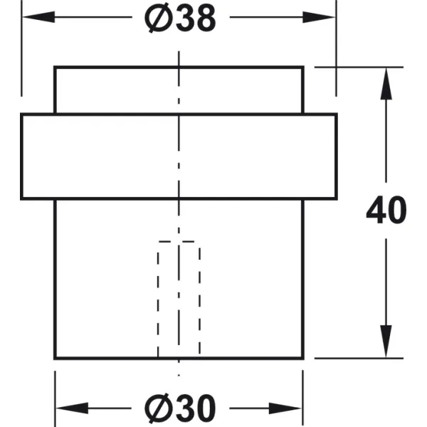 Atramėlė durims Ø30mm, H40mm, nerūdijančio plieno spalva,