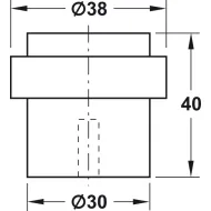 Atramėlė durims Ø30mm, H40mm, nerūdijančio plieno spalva,