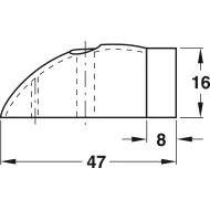 Atramėlė durims L47mm, H16mm, nerūdijančio plieno spalva,