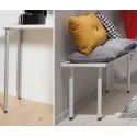 Table leg round adjustable Ø30mm H700mm white M10