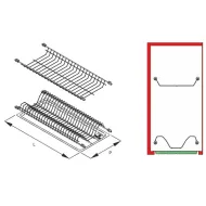 Dish rack, with tray, W600mm white