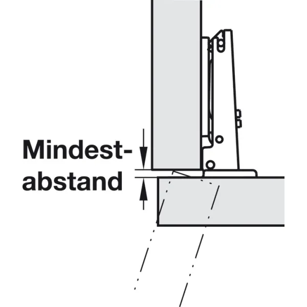 Concealed hinge, Duomatic 105°, for thin wooden doors from 10mm and above, full overlay/half overlay mounting