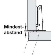 Concealed hinge, Häfele Duomatic 105°, for thin wooden doors from 10mm and above, half overlay mounting