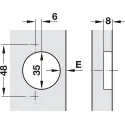 Concealed hinge, Duomatic 155°, full overlay mounting