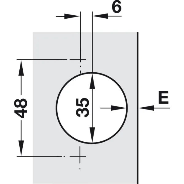 Concealed hinge, Duomatic 155°, full overlay mounting