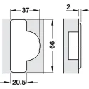 Concealed hinge, Duomatic 155°, full overlay mounting