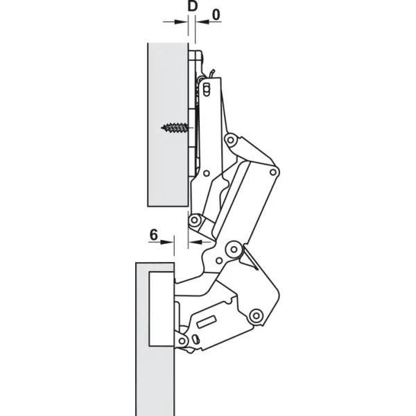 Concealed hinge, Duomatic 155°, full overlay mounting