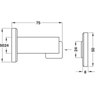 Fiksatorius durims magnetini H75mm, nerūdijančio plieno spalva, EL