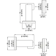 Fiksatorius durims magnetini H75mm, nerūdijančio plieno spalva, EL