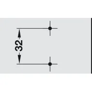 Slide-on mounting plate with angle, Häfele Duomatic A, for corner applications from -7.5° to +7.5°