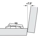 Slide-on mounting plate with angle, Häfele Duomatic A, for corner applications from -7.5° to +7.5°