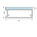Frame profile 19, for gluing, L3500mm, aluminium anodized