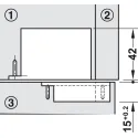 Concealed hinges AIR, with PUSH, nickel