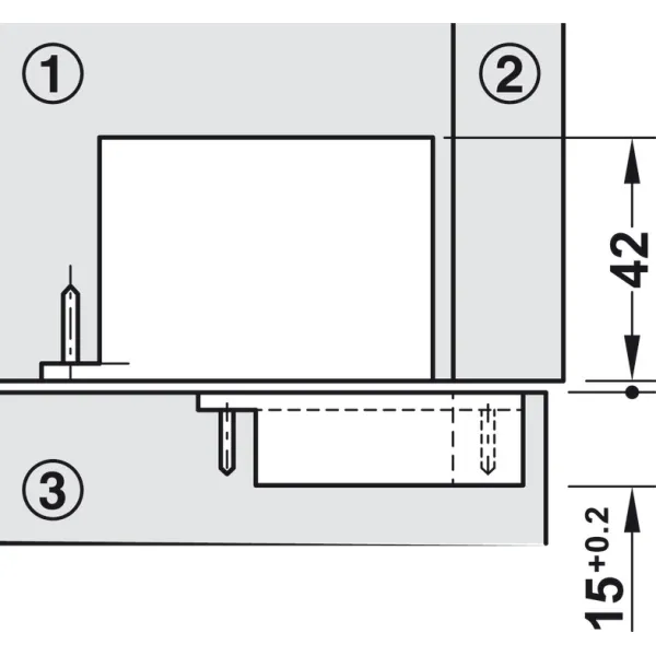Concealed hinges AIR, with PUSH, nickel
