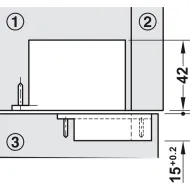 Concealed hinges AIR, with PUSH, nickel