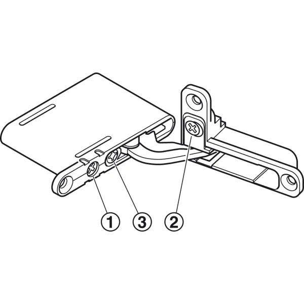 Concealed hinges AIR, with PUSH, nickel