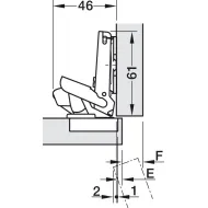 Concealed hinge, Duomatic 110°, full overlay mounting