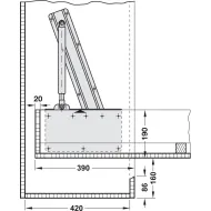 Foldaway bed fitting, Bettlift, for end mounting