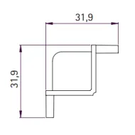 Joint for double profile GOLA II, angular, inner, grey
