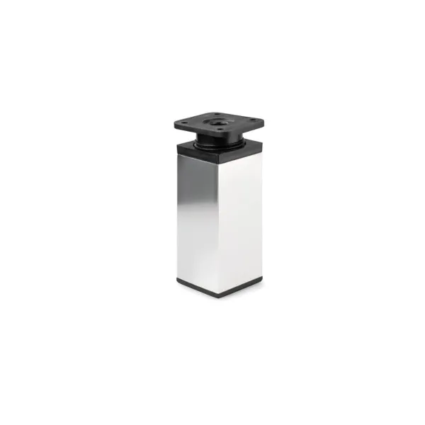 Furniture foot, adjustable 40x40mm H60mm chrome
