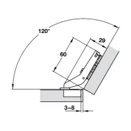 Hinge 35° corner+30°