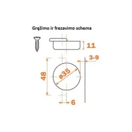 Lankstas 35° išorinis, šaldytuvo 0mm,