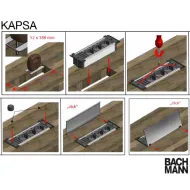 Rozečių blokas KAPSA S 2xCEE7/3, su dvigubu USB krovikliu, laidas L2000mm