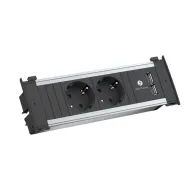 Rozečių blokas KAPSA S 2xCEE7/3, su dvigubu USB krovikliu, laidas L2000mm